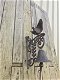 Een sierlijke deurbel met een vogel erop, van gietijzer - 1 - Thumbnail