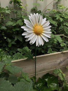 Metalen margriet als mooie decoratie in de tuin-bloem-kado - 6