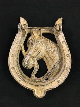 Mooie deurklopper als hoefijzer met afbeelding van een paard - 3