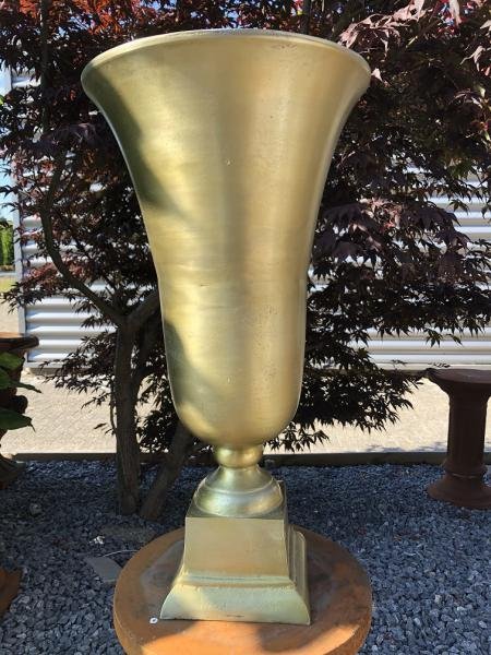 Prachtige RAW Aluminium gold bokaal-vaas groot-vaas - Afbeelding 3