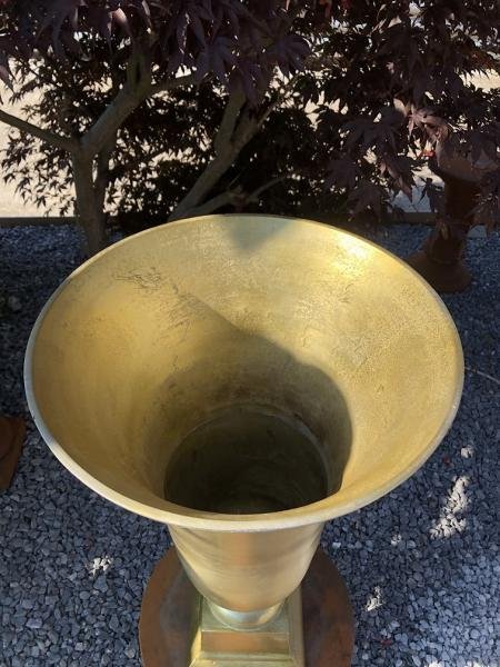Prachtige RAW Aluminium gold bokaal-vaas groot-vaas - Afbeelding 4
