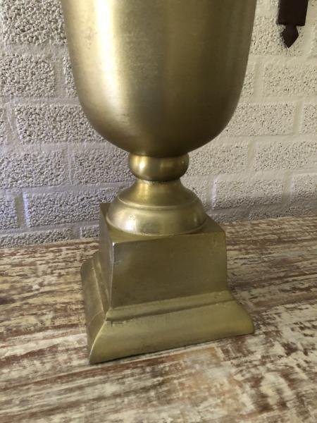 Prachtige RAW Aluminium gold bokaal-vaas groot-vaas - Afbeelding 5