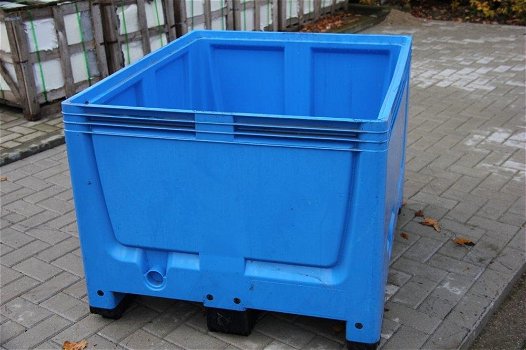 Te huur 600L blauwe palletbak - 0