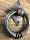 Pull-ring - deurklopper smeedijzer rustieke houten deur - 3 - Thumbnail