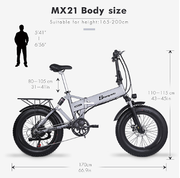 Shengmilo MX21 500W 48V 12.8Ah 20'' E-bike 35km/h Max - 6