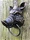 Wildzijn hoofd ijzer in brons-look, met handdoek ring - 0 - Thumbnail
