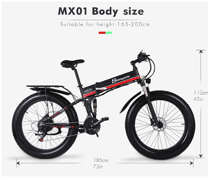 Shengmilo MX01 26 Inches Fat Tire Electric Bike 12 Magnetic Booster Bicycle - 6