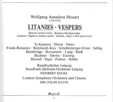 Sir Colin Davies - Wolfgang Amadeus Mozart – Litanies, Vespers etc. (5 CD) - 1