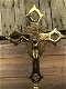 Een altaar-kruis gemaakt van messing, INRI,Here Jezus - 1 - Thumbnail