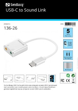 USB-C to Sound Link compacte externe USB-C geluidskaart