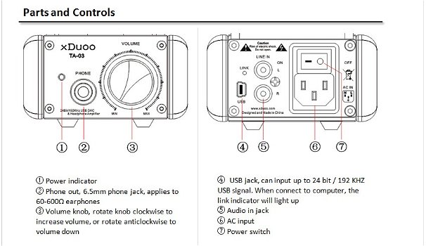 xDuoo TA-03 Tube Amplifier ( 24Bit/192KHz USB DAC ) - 4
