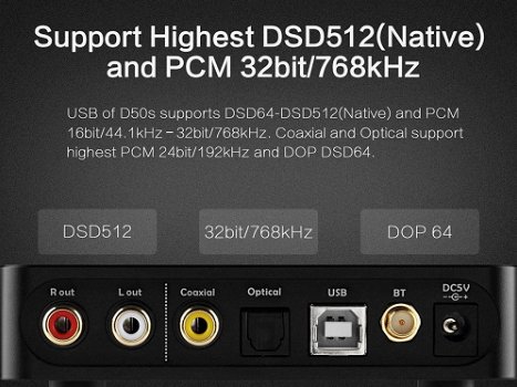 TOPPING D50S DAC 2x ES9038Q2M XMOS U208 Bluetooth 5.0 LDAC - 2