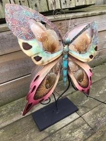 Een metalen lamp in de vorm van een vlinder-kado , vlinder - 6