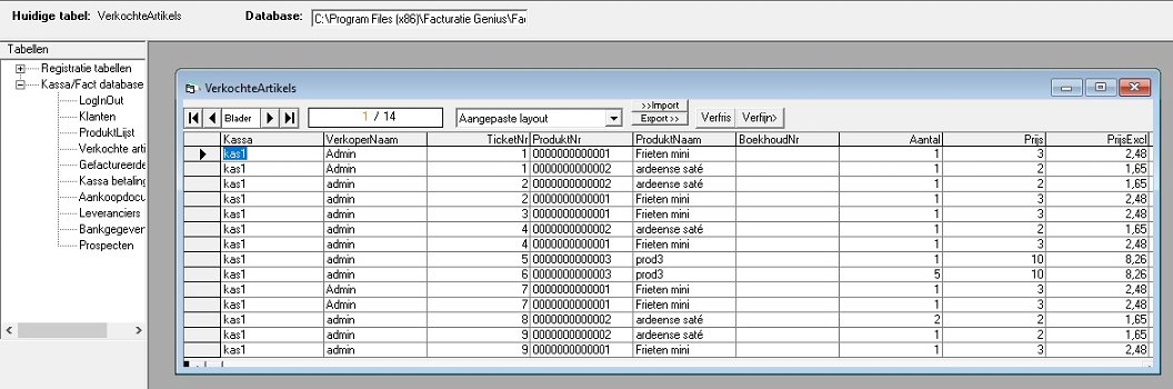 Facturatiesoftware Exporteer verkoop voor boekhoudsoftware - 0