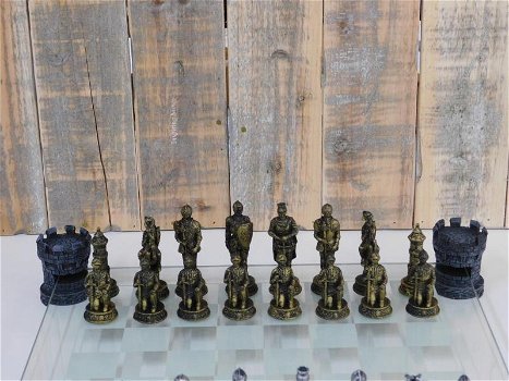 Een prachtig schaakspel-schaakbord met glas , kado - 3