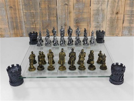 Een prachtig schaakspel-schaakbord met glas , kado - 7