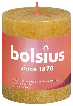 Bolsius rustieke stompkaars honeycomb yellow - 0