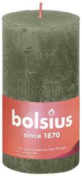 Bolsius rustieke stompkaars fresh olive - 0