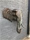 Fors wandornament van een olifant, grijs-zwart,XXL groot - 0 - Thumbnail