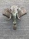 Fors wandornament van een olifant, grijs-zwart,XXL groot - 2 - Thumbnail