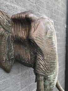 Fors wandornament van een olifant, grijs-zwart,XXL groot - 4