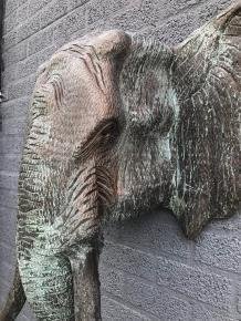 Fors wandornament van een olifant, grijs-zwart,XXL groot - 5