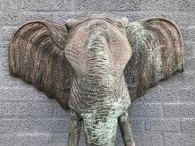 Fors wandornament van een olifant, grijs-zwart,XXL groot - 6