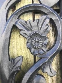 Houten wandornament met een reliëf van een roos,kado - 5