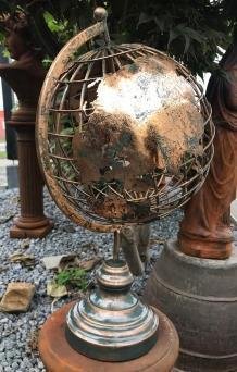 Metalen wereldbol, goud zwart look, decoratief item - 5