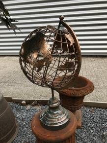 Metalen wereldbol, goud zwart look, decoratief item - 6