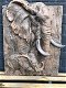 Wandornament woodlook met 3 D afbeelding van 2 olifanten - 0 - Thumbnail