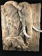Wandornament woodlook met 3 D afbeelding van 2 olifanten - 1 - Thumbnail