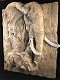 Wandornament woodlook met 3 D afbeelding van 2 olifanten - 3 - Thumbnail