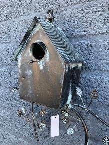 Prachtig metalen wand vogelhuis, - 4