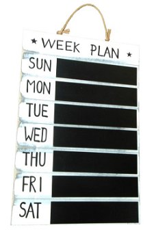 Weekplanner aan koord