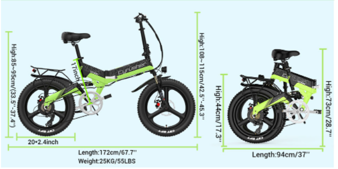 Cyrusher XF590 Folding Electric Bike 500W 48V 10 Ah Battery - 1