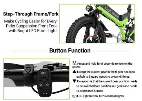 Cyrusher XF590 Folding Electric Bike 500W 48V 10 Ah Battery - 5