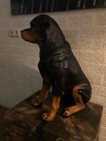 Prachtig polystonen beeld van rottweiler,hond,beeld kado - 0