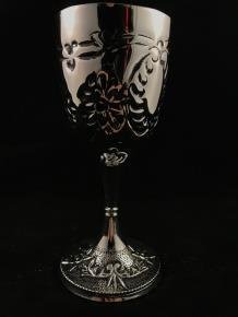 Nostalgisch wijnglas , decoratieve kelk, verzilverd , wijnglas - 2