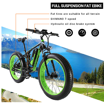 Cyrusher XF800 Electric Bike Full Suspension 26'' x 4'' Fat - 2