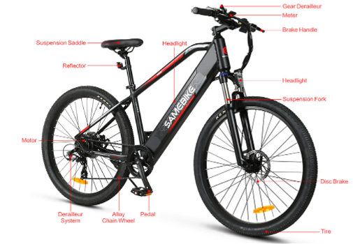 SAMEBIKE MY-275 10.4Ah 500W 48V 27.5inch Electric Bike - 6