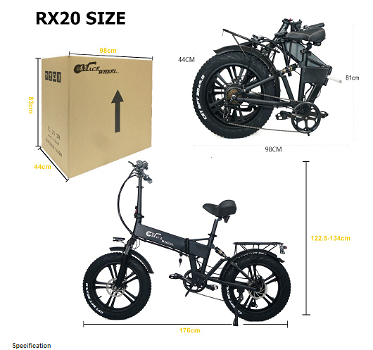 CMACEWHEEL RX20 Electric Bike 20 Inch 48V 15Ah 750W Motor - 7