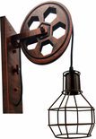 Industriële wandlamp | Katrol lamp vintage | lamp industrieel | muurlamp binnen | Wandverlichting me - 0