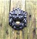 Mooie deurbel in de vorm van een leeuwenkop, mat zwart - 1 - Thumbnail