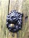 Mooie deurbel in de vorm van een leeuwenkop, mat zwart - 3 - Thumbnail
