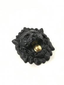 Mooie deurbel in de vorm van een leeuwenkop, mat zwart - 6