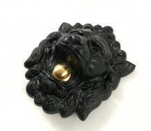 Mooie deurbel in de vorm van een leeuwenkop, mat zwart - 7