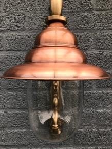 Nostalgische wandlamp, tuinlamp, messing gepatineerd - 3