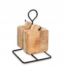 Plankhouder ,6 kleine houten planken-dienbladen-kaaspank - 0