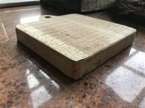 Plankhouder ,6 kleine houten planken-dienbladen-kaaspank - 3